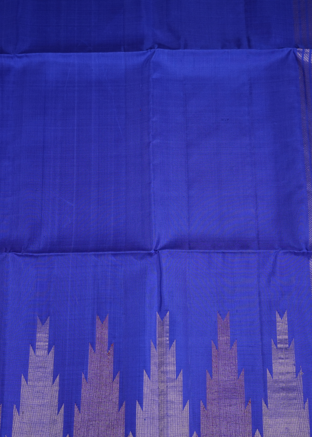 Blue Soft Silk Saree with Temple Border
