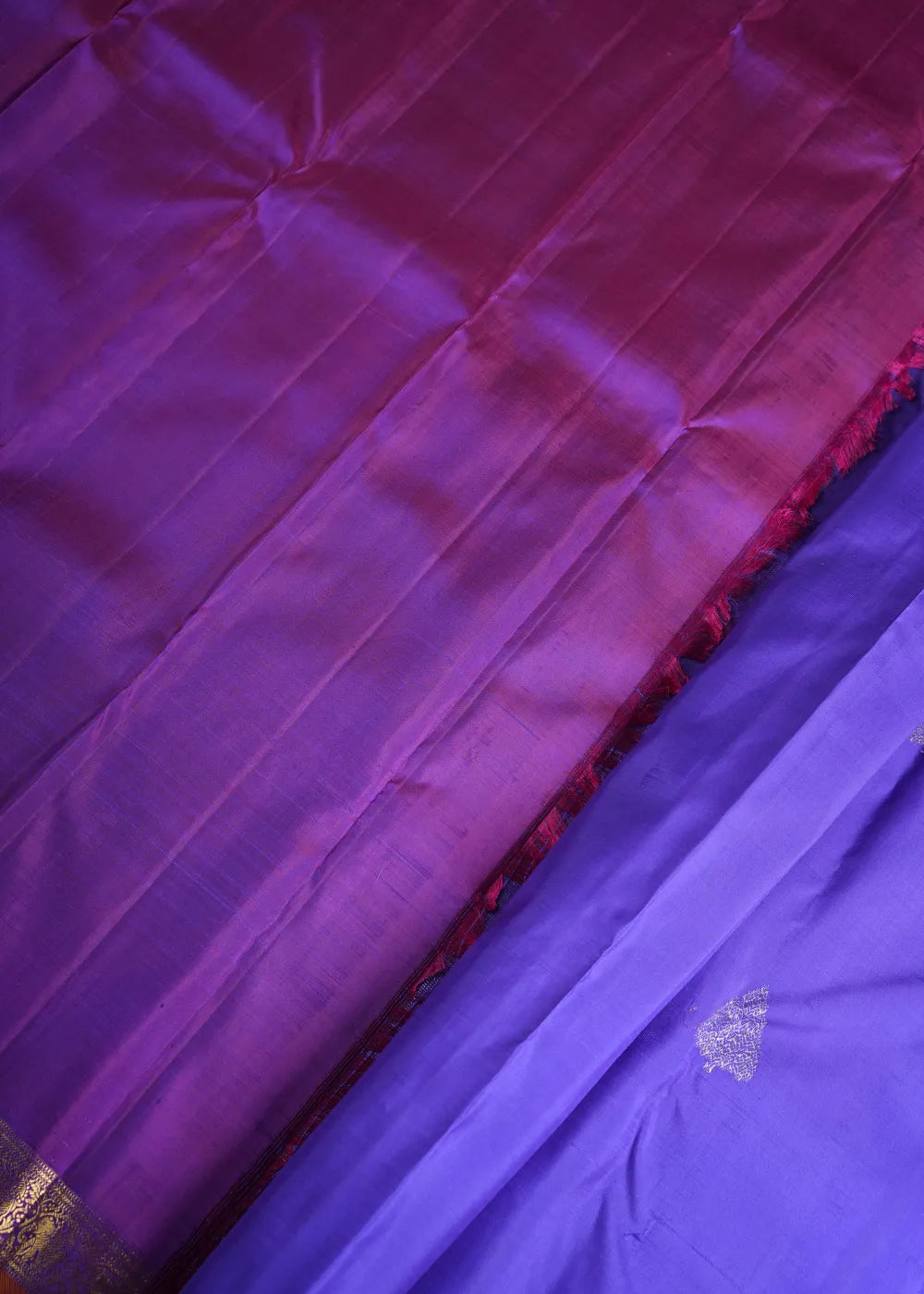 MS Blue Silk Saree with Magenta Border