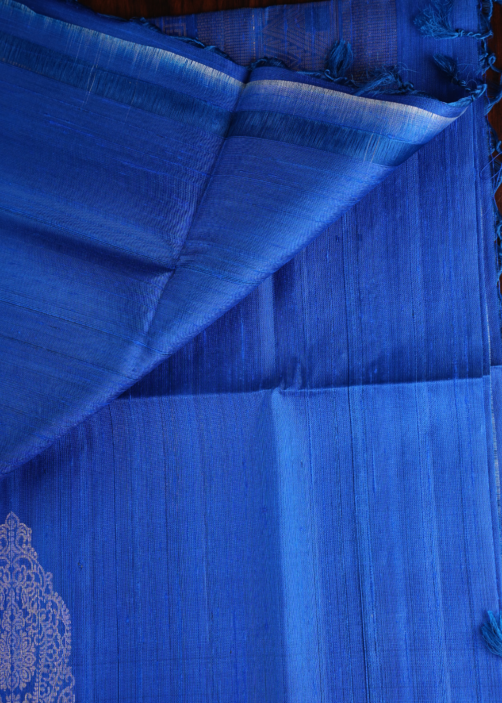 Royal Blue Ahimsa Jute Silk Saree