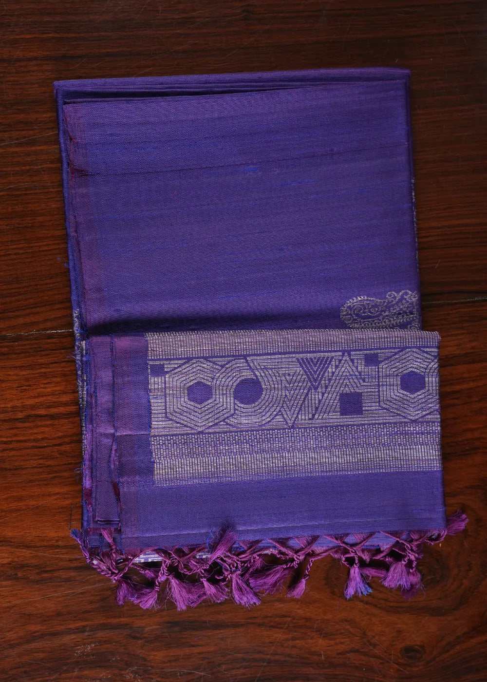 Purple Ahimsa Jute Silk Saree