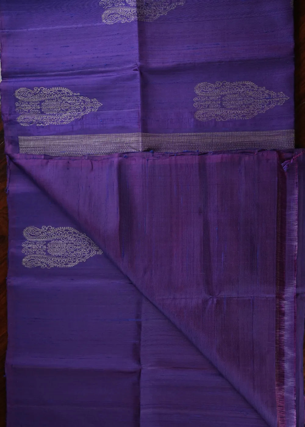 Purple Ahimsa Jute Silk Saree