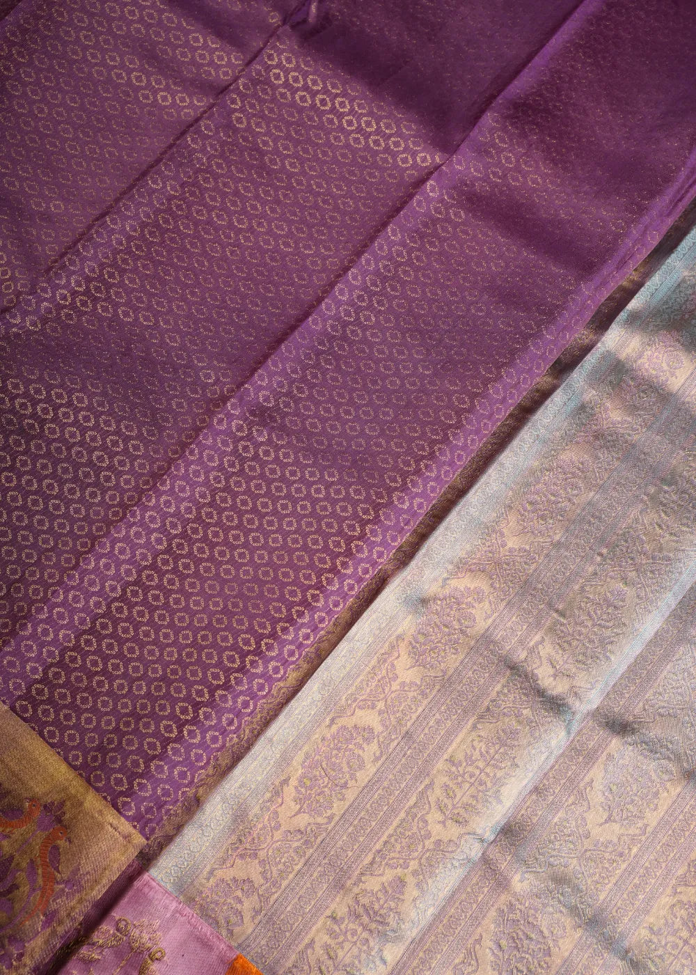 Sky Blue Silk Saree with Deep Pink Border