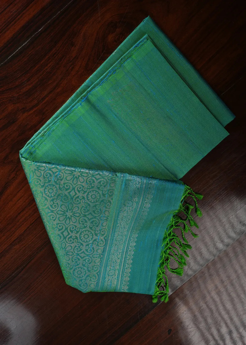 Light Green Ahimsa Jute Silk Saree