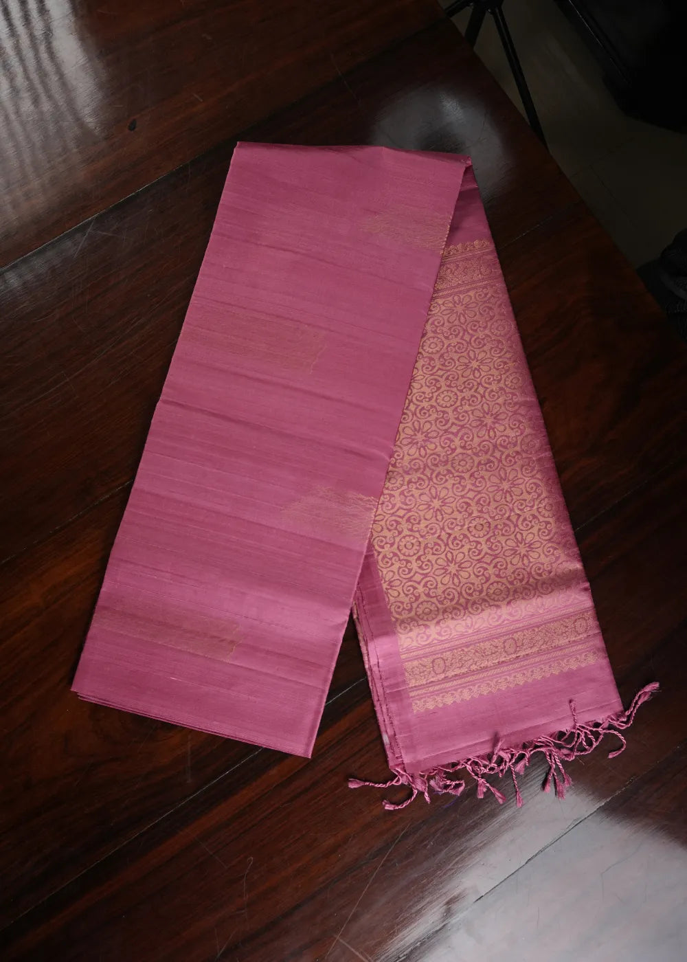 Pink Ahimsa Jute Silk Saree