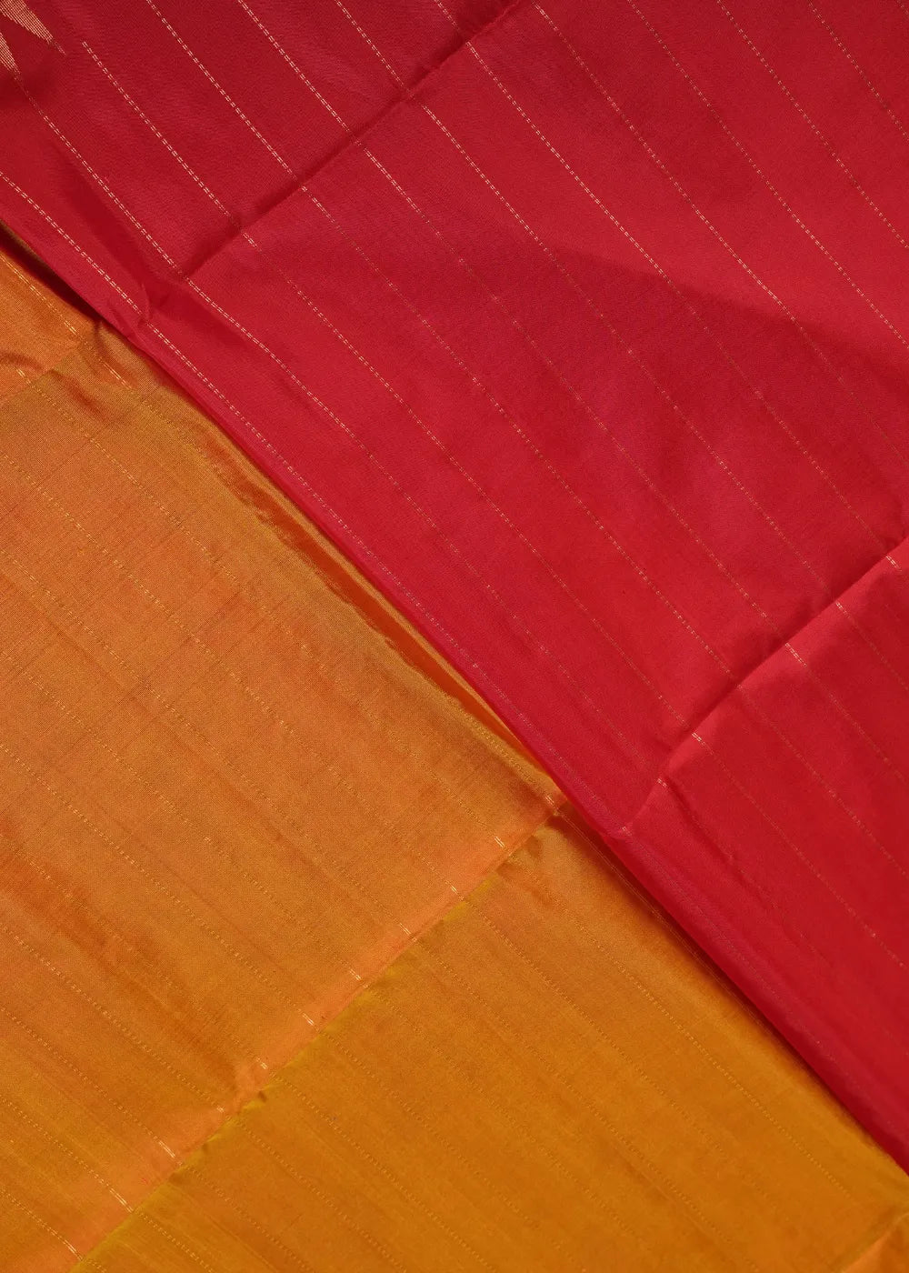 Orange Soft Silk Saree with Gopuram Border